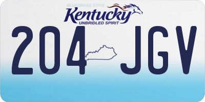 KY license plate 204JGV