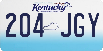 KY license plate 204JGY