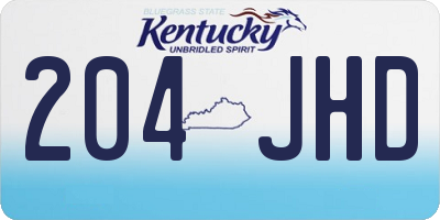 KY license plate 204JHD