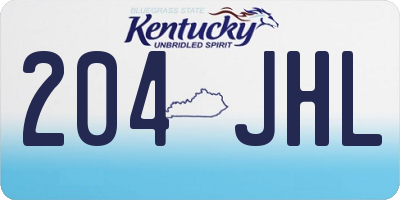 KY license plate 204JHL