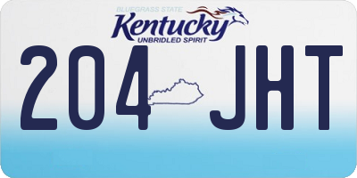 KY license plate 204JHT