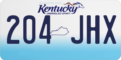 KY license plate 204JHX