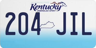 KY license plate 204JIL