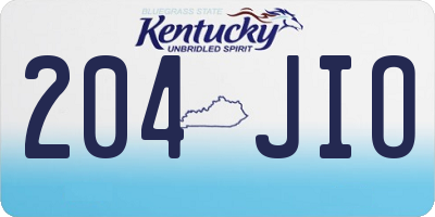KY license plate 204JIO