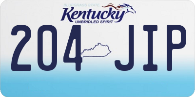 KY license plate 204JIP
