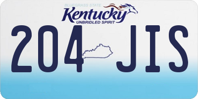 KY license plate 204JIS