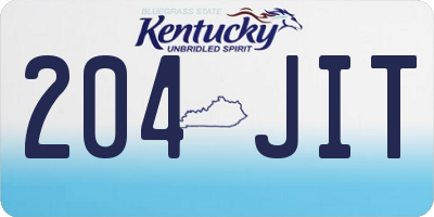KY license plate 204JIT