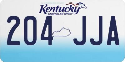 KY license plate 204JJA
