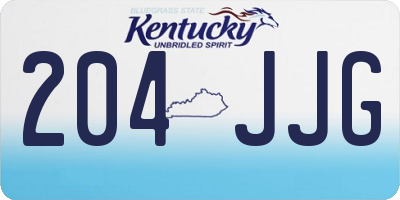 KY license plate 204JJG