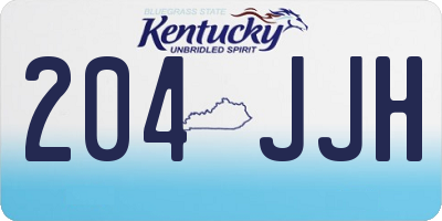 KY license plate 204JJH