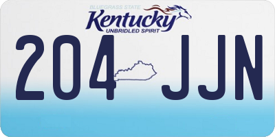 KY license plate 204JJN
