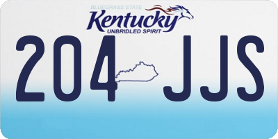 KY license plate 204JJS