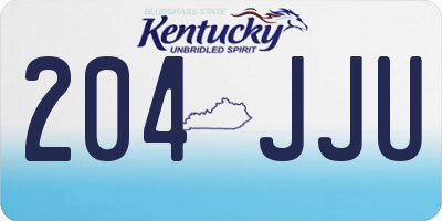 KY license plate 204JJU
