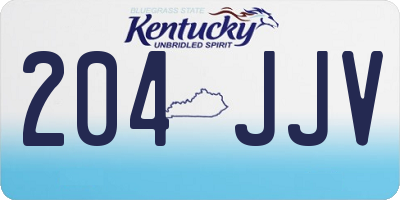 KY license plate 204JJV