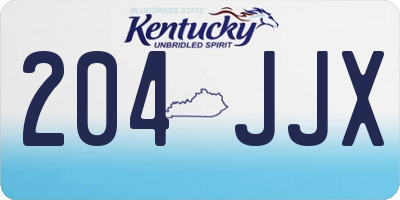 KY license plate 204JJX