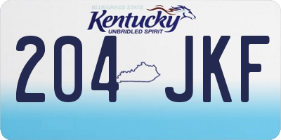 KY license plate 204JKF