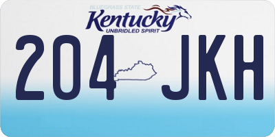 KY license plate 204JKH
