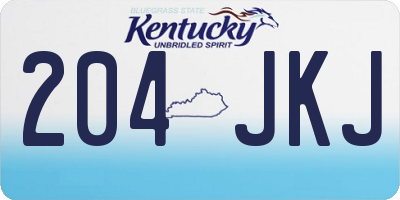 KY license plate 204JKJ