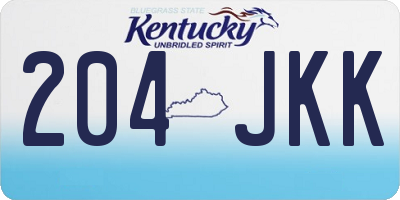 KY license plate 204JKK