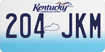 KY license plate 204JKM