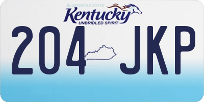 KY license plate 204JKP