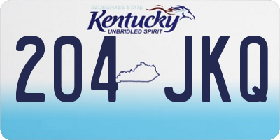 KY license plate 204JKQ