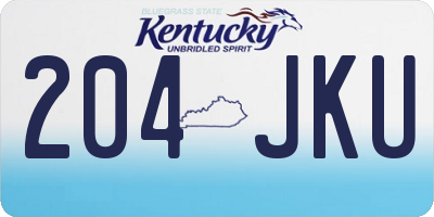 KY license plate 204JKU