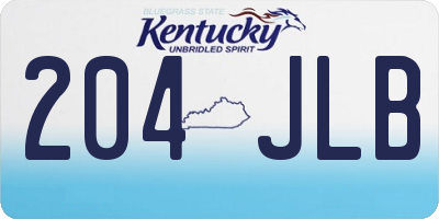KY license plate 204JLB