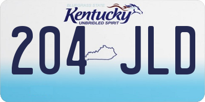 KY license plate 204JLD