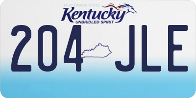 KY license plate 204JLE