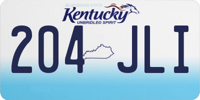 KY license plate 204JLI
