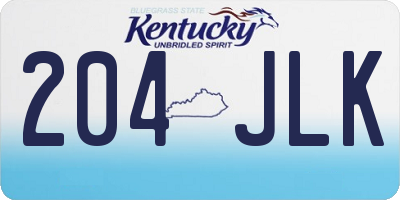 KY license plate 204JLK