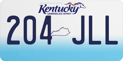 KY license plate 204JLL