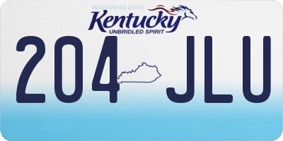 KY license plate 204JLU