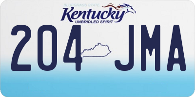 KY license plate 204JMA