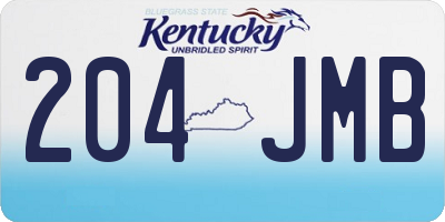 KY license plate 204JMB