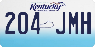 KY license plate 204JMH