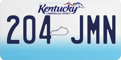 KY license plate 204JMN