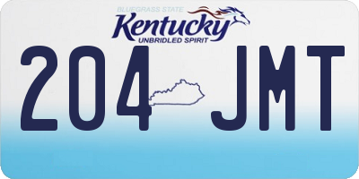 KY license plate 204JMT