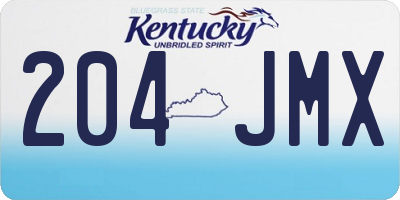 KY license plate 204JMX