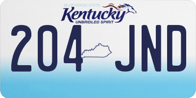 KY license plate 204JND