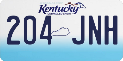 KY license plate 204JNH
