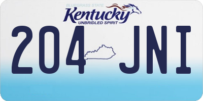 KY license plate 204JNI