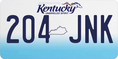 KY license plate 204JNK