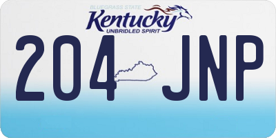 KY license plate 204JNP