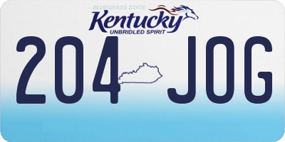 KY license plate 204JOG