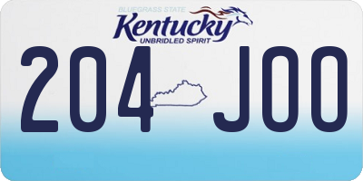 KY license plate 204JOO