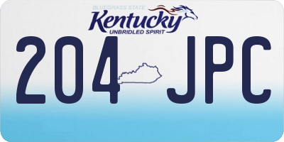 KY license plate 204JPC