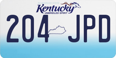 KY license plate 204JPD
