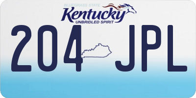 KY license plate 204JPL